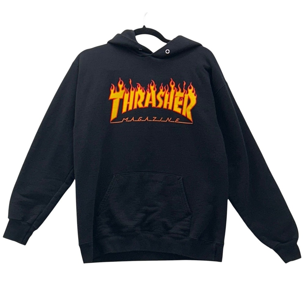 Thrasher‎ Flame Hoodie Sweatshirt Black Small